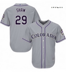 Mens Majestic Colorado Rockies 29 Bryan Shaw Replica Grey Road Cool Base MLB Jersey Mens Majestic Colorado Rockies 29 Bryan Shaw Replica Grey Road Cool Base MLB Jersey