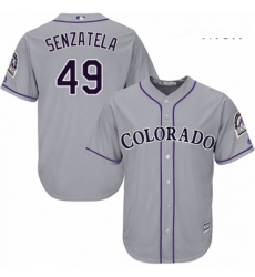 Mens Majestic Colorado Rockies 49 Antonio Senzatela Replica Grey Road Cool Base MLB Jersey Mens Majestic Colorado Rockies 49 Antonio Senzatela Replica Grey Road Cool Base MLB Jersey