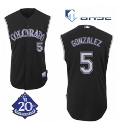 Mens Majestic Colorado Rockies 5 Carlos Gonzalez Replica Black Vest Style MLB Jersey Mens Majestic Colorado Rockies 5 Carlos Gonzalez Replica Black Vest Style MLB Jersey