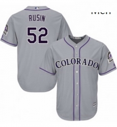 Mens Majestic Colorado Rockies 52 Chris Rusin Replica Grey Road Cool Base MLB Jersey Mens Majestic Colorado Rockies 52 Chris Rusin Replica Grey Road Cool Base MLB Jersey