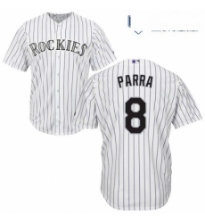 Mens Majestic Colorado Rockies 8 Gerardo Parra Replica White Home Cool Base MLB Jersey Mens Majestic Colorado Rockies 8 Gerardo Parra Replica White Home Cool Base MLB Jersey