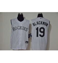 Rockies 19 Charlie Blackmon White Nike Cool Base Sleeveless Jersey Rockies 19 Charlie Blackmon White Nike Cool Base Sleeveless Jersey