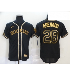Rockies 28 Nolan Arenado Black Gold 2020 Nike Flexbase Jersey Rockies 28 Nolan Arenado Black Gold 2020 Nike Flexbase Jersey