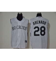 Rockies 28 Nolan Arenado White Nike Cool Base Sleeveless Jersey Rockies 28 Nolan Arenado White Nike Cool Base Sleeveless Jersey