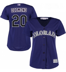 Womens Majestic Colorado Rockies 20 Ian Desmond Authentic Purple Alternate 1 Cool Base MLB Jersey Womens Majestic Colorado Rockies 20 Ian Desmond Authentic Purple Alternate 1 Cool Base MLB Jersey