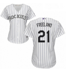 Womens Majestic Colorado Rockies 21 Kyle Freeland Authentic White Home Cool Base MLB Jersey Womens Majestic Colorado Rockies 21 Kyle Freeland Authentic White Home Cool Base MLB Jersey