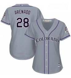 Womens Majestic Colorado Rockies 28 Nolan Arenado Authentic Grey Road Cool Base MLB Jersey Womens Majestic Colorado Rockies 28 Nolan Arenado Authentic Grey Road Cool Base MLB Jersey