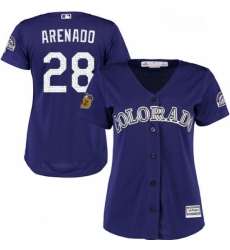 Womens Majestic Colorado Rockies 28 Nolan Arenado Authentic Purple 2017 Spring Training Cool Base MLB Jersey Womens Majestic Colorado Rockies 28 Nolan Arenado Authentic Purple 2017 Spring Training Cool Base MLB Jersey