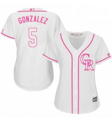 Womens Majestic Colorado Rockies 5 Carlos Gonzalez Authentic White Fashion Cool Base MLB Jersey Womens Majestic Colorado Rockies 5 Carlos Gonzalez Authentic White Fashion Cool Base MLB Jersey