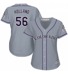 Womens Majestic Colorado Rockies 56 Greg Holland Replica Grey Road Cool Base MLB Jersey Womens Majestic Colorado Rockies 56 Greg Holland Replica Grey Road Cool Base MLB Jersey