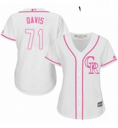 Womens Majestic Colorado Rockies 71 Wade Davis Authentic White Fashion Cool Base MLB Jersey Womens Majestic Colorado Rockies 71 Wade Davis Authentic White Fashion Cool Base MLB Jersey