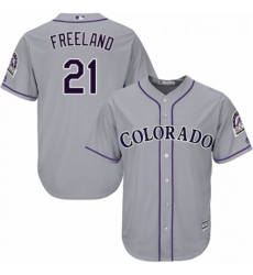 Youth Majestic Colorado Rockies 21 Kyle Freeland Replica Grey Road Cool Base MLB Jersey Youth Majestic Colorado Rockies 21 Kyle Freeland Replica Grey Road Cool Base MLB Jersey