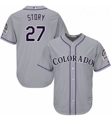 Youth Majestic Colorado Rockies 27 Trevor Story Authentic Grey Road Cool Base MLB Jersey Youth Majestic Colorado Rockies 27 Trevor Story Authentic Grey Road Cool Base MLB Jersey