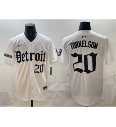 Men Detroit Tigers 20 Spencer Torkelson White 27Motor Gothic Edition 27 Vapor Premier Limited Stitched Baseball Jersey Men Detroit Tigers 20 Spencer Torkelson White 27Motor Gothic Edition 27 Vapor Premier Limited Stitched Baseball Jersey