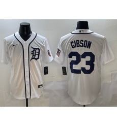Men Detroit Tigers 23 Kirk Gibson White Cool Base Stitched Baseball Jersey