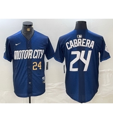Men Detroit Tigers 24 Miguel Cabrera 2024 Navy City Connect Cool Base Limited Stitched jerseys Men Detroit Tigers 24 Miguel Cabrera 2024 Navy City Connect Cool Base Limited Stitched jerseys