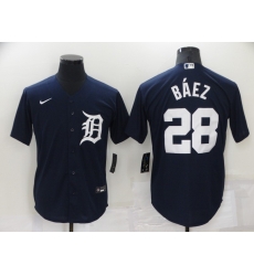 Men Detroit Tigers 28 Javier Baez Navy Cool Base Stitched jersey Men Detroit Tigers 28 Javier Baez Navy Cool Base Stitched jersey
