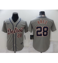 Men Detroit Tigers 28 Javier Baezz Grey Cool Base Stitched jersey Men Detroit Tigers 28 Javier Baezz Grey Cool Base Stitched jersey