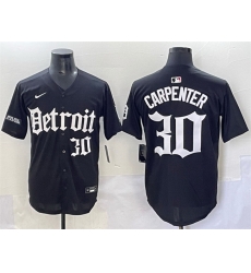 Men Detroit Tigers 30 Kerry Carpenter Black  27Motor Gothic Edition 27 Vapor Premier Limited Stitched Baseball Jersey