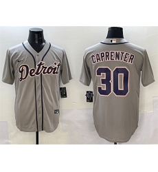 Men Detroit Tigers 30 Kerry Carpenter Grey Cool Base Stitched Baseball Jersey