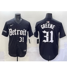 Men Detroit Tigers 31 Riley Greene Black 27Motor Gothic Edition 27 Vapor Premier Limited Stitched Baseball Jersey Men Detroit Tigers 31 Riley Greene Black 27Motor Gothic Edition 27 Vapor Premier Limited Stitched Baseball Jersey