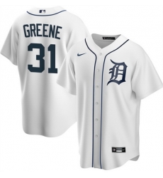 Men Detroit Tigers 31 Riley Greene White Cool Base Stitched Jersey Men Detroit Tigers 31 Riley Greene White Cool Base Stitched Jersey