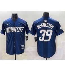 Men Detroit Tigers 39 Zach McKinstry 2024 Navy City Connect Cool Base Limited Stitched Jersey