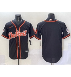 Men Detroit Tigers Blank Black With Patch Cool Base Stitched Baseball Jersey Men Detroit Tigers Blank Black With Patch Cool Base Stitched Baseball Jersey
