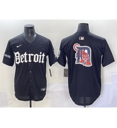 Men Detroit Tigers Team Big Logo Black 27Motor Gothic Edition 27 Vapor Premier Limited Stitched Baseball Jersey Men Detroit Tigers Team Big Logo Black 27Motor Gothic Edition 27 Vapor Premier Limited Stitched Baseball Jersey