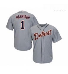 Mens Detroit Tigers 1 Josh Harrison Replica Grey Road Cool Base Baseball Jersey Mens Detroit Tigers 1 Josh Harrison Replica Grey Road Cool Base Baseball Jersey