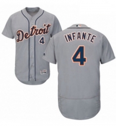 Mens Majestic Detroit Tigers 4 Omar Infante Grey Flexbase Authentic Collection MLB Jersey Mens Majestic Detroit Tigers 4 Omar Infante Grey Flexbase Authentic Collection MLB Jersey