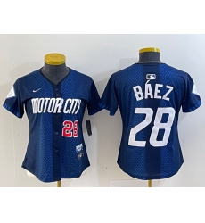 Women Detroit Tigers 28 Javier Baez 2024 Navy City Connect Cool Base Limited Stitched Baseball Jersey 2 Women Detroit Tigers 28 Javier Baez 2024 Navy City Connect Cool Base Limited Stitched Baseball Jersey 2
