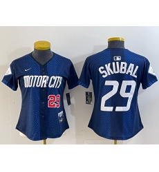 Women Detroit Tigers 29 Tarik Skubal 2024 Navy City Connect Cool Base Limited Stitched Baseball Jersey 2 Women Detroit Tigers 29 Tarik Skubal 2024 Navy City Connect Cool Base Limited Stitched Baseball Jersey 2