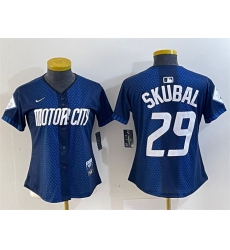 Women Detroit Tigers 29 Tarik Skubal 2024 Navy City Connect Cool Base Limited Stitched Baseball Jersey Women Detroit Tigers 29 Tarik Skubal 2024 Navy City Connect Cool Base Limited Stitched Baseball Jersey