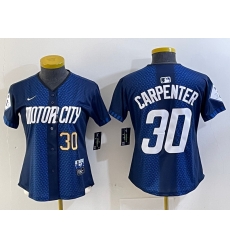 Women Detroit Tigers 30 Kerry Carpenter 2024 Navy City Connect Cool Base Limited jerseys 3 Women Detroit Tigers 30 Kerry Carpenter 2024 Navy City Connect Cool Base Limited jerseys 3