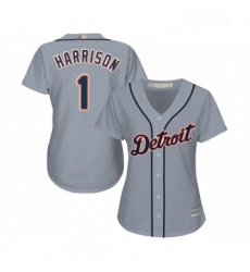 Womens Detroit Tigers 1 Josh Harrison Replica Grey Road Cool Base Baseball Jersey Womens Detroit Tigers 1 Josh Harrison Replica Grey Road Cool Base Baseball Jersey
