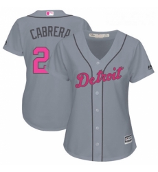 Womens Majestic Detroit Tigers 24 Miguel Cabrera Replica Grey Mothers Day Cool Base MLB Jersey Womens Majestic Detroit Tigers 24 Miguel Cabrera Replica Grey Mothers Day Cool Base MLB Jersey