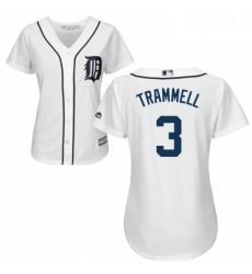Womens Majestic Detroit Tigers 3 Alan Trammell Replica White Home Cool Base MLB Jersey Womens Majestic Detroit Tigers 3 Alan Trammell Replica White Home Cool Base MLB Jersey
