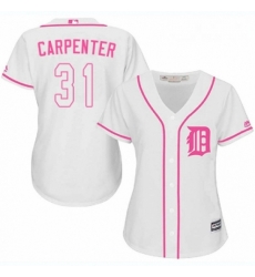 Womens Majestic Detroit Tigers 31 Ryan Carpenter Replica White Fashion Cool Base MLB Jersey Womens Majestic Detroit Tigers 31 Ryan Carpenter Replica White Fashion Cool Base MLB Jersey