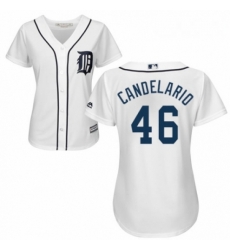 Womens Majestic Detroit Tigers 46 Jeimer Candelario Replica White Home Cool Base MLB Jersey Womens Majestic Detroit Tigers 46 Jeimer Candelario Replica White Home Cool Base MLB Jersey