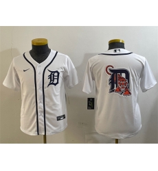 Youth Detroit Tigers Team Big Logo White Cool Base Stitched Baseball Jersey Youth Detroit Tigers Team Big Logo White Cool Base Stitched Baseball Jersey