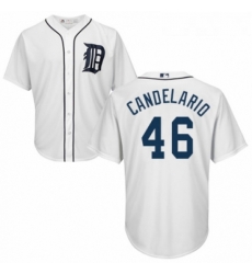 Youth Majestic Detroit Tigers 46 Jeimer Candelario Replica White Home Cool Base MLB Jersey Youth Majestic Detroit Tigers 46 Jeimer Candelario Replica White Home Cool Base MLB Jersey