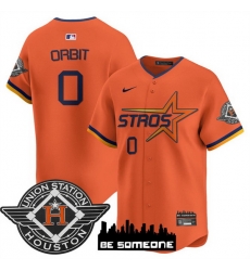 Men Houston Astros 0 Orbit Orange 2025 City Connect Limited Stitched Baseball Jersey