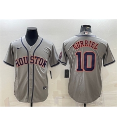 Men Houston Astros 10 Yuli Gurriel Gray With Patch Cool Base Stitched Jersey Men Houston Astros 10 Yuli Gurriel Gray With Patch Cool Base Stitched Jersey