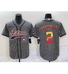 Men Houston Astros 2 Alex Bregman Gray With Patch Cool Base Stitched Baseball Jersey Men Houston Astros 2 Alex Bregman Gray With Patch Cool Base Stitched Baseball Jersey