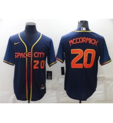 Men Houston Astros 20 Chas McCormick 2022 Navy City Connect Cool Base Stitched Jerse Men Houston Astros 20 Chas McCormick 2022 Navy City Connect Cool Base Stitched Jerse