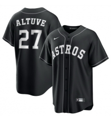 Men Houston Astros 27 Jose Altuve Black Lights Out Limited Stitched Baseball Jersey