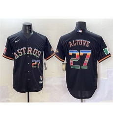 Men Houston Astros 27 Jose Altuve Black Mexico With World Serise Champions Patch Cool Base Stitched Baseball Jersey Men Houston Astros 27 Jose Altuve Black Mexico With World Serise Champions Patch Cool Base Stitched Baseball Jersey