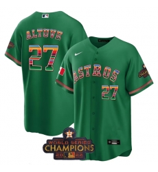 Men Houston Astros 27 Jose Altuve Green Mexico Texas Cool Base Stitched Baseball Jersey Men Houston Astros 27 Jose Altuve Green Mexico Texas Cool Base Stitched Baseball Jersey