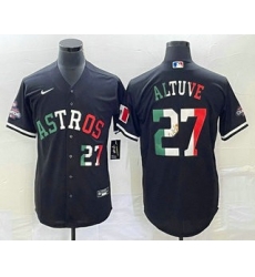 Men Houston Astros 27 Jose Altuve Number Mexico Black Cool Base Stitched Baseball Jersey Men Houston Astros 27 Jose Altuve Number Mexico Black Cool Base Stitched Baseball Jersey